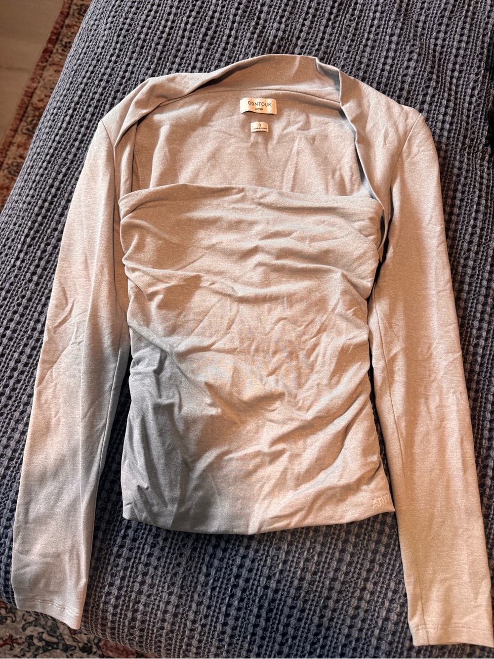 Aritzia Long-Sleeve Ruched Women's Top - Baby Blue